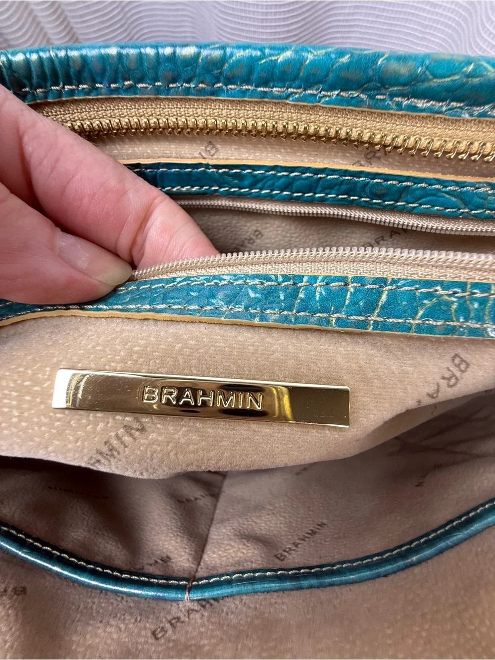Brahmin Sundew Ombre Asher Leather Satchel Tote Shoulder Bag EUC
